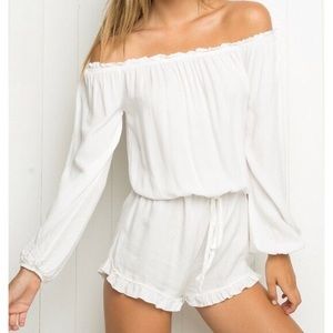 Brandy Melville White Off the Shoulder Romper